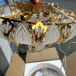 Gold Crystal Flush Mount Chandeliers – Event or Home Use