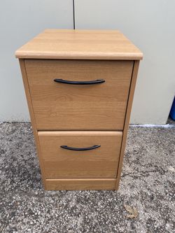 Wood Veneer 2 Drawer Vertical Filing Cabinet 