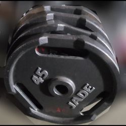 5 JADE 45LB WEIGHT PLATES