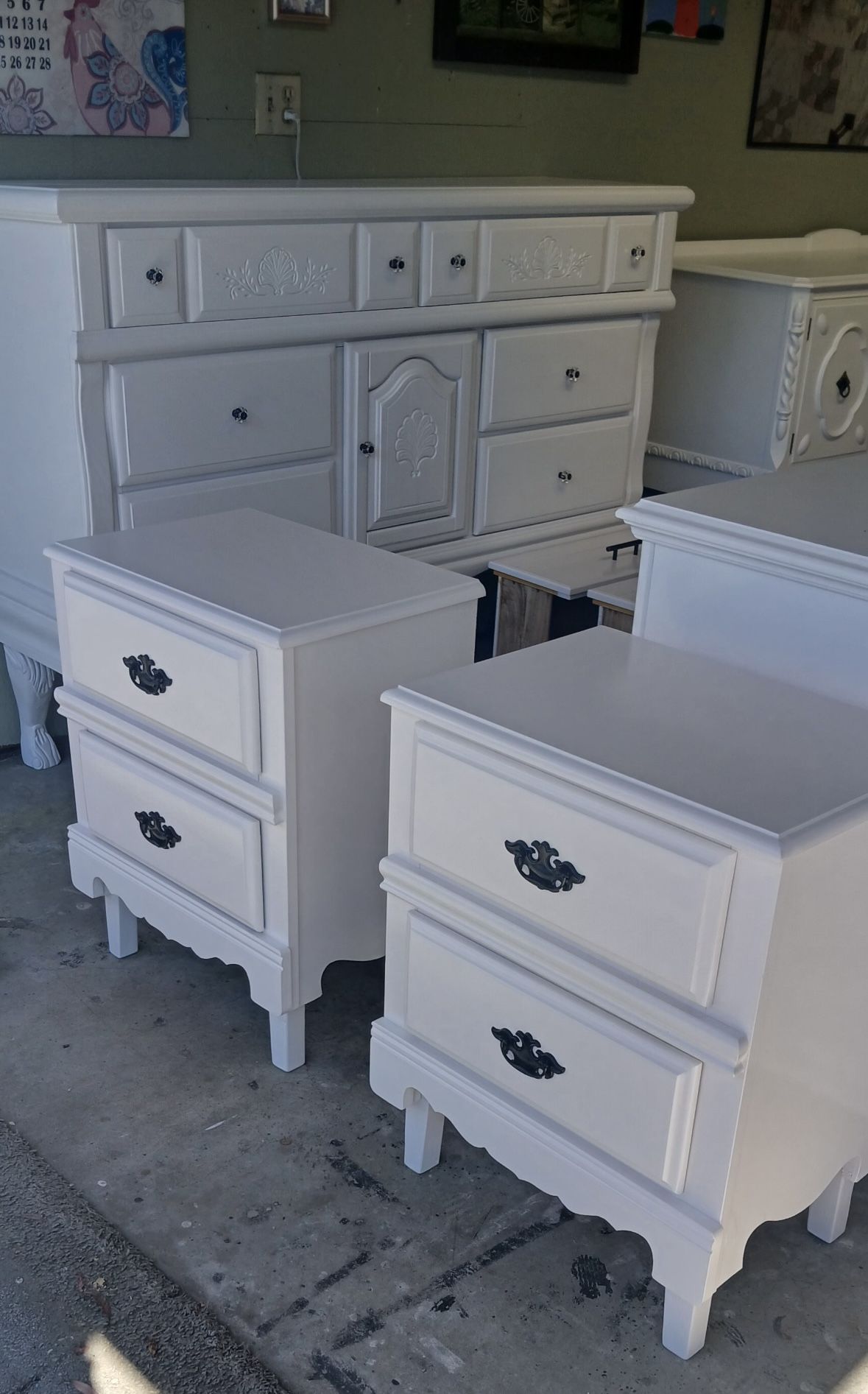 Beautiful Solid Wood White Nightstands
