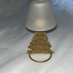 Vintage Christmas Tree Candle Holder Metal Glass Decoration A099