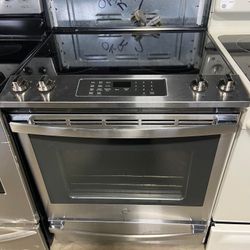 GE Slide in Electric Stove Glass Top Stainless 