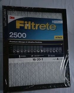 3M Filtrete 2500 16x20x1 Premium Allergen&Ultrafine Set of 4 New Air Filters 