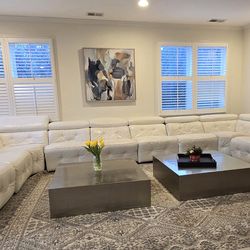 leather sectional sofa with 3 recliners