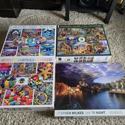 4 Boxes Of Puzzles 