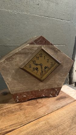 French art deco solid marble clock