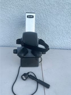 Saunder Cervical Neck Traction Home Trac Deluxe Device Only No Case. Used in good condition with some small indentation on the flat edge panel.