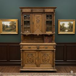 RARE 1840s Antique French Renaissance cabinet