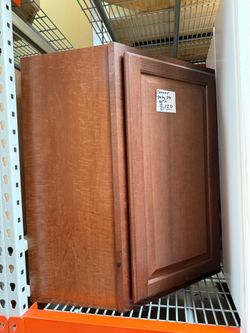 Corner kitchen cabinets dark wood 30”h