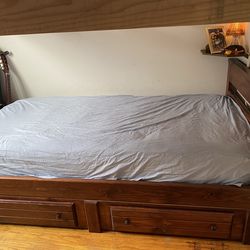 Twin Bed Frame with Drawers