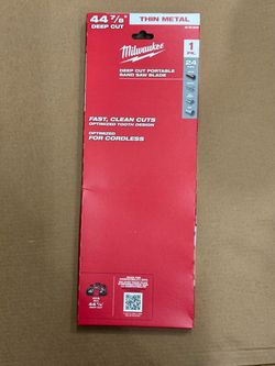 Milwaukee —  44-7/8 in. 24 TPI Deep Cut Portable Bi-Metal Band Saw Blade For M18 FUEL/Corded