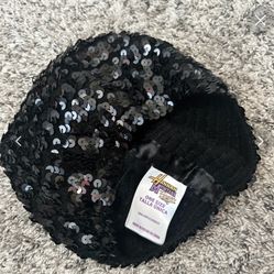Hannah Montana forever sequin black beret beanie
