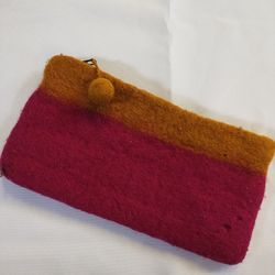 Handmade Beautiful Clutch Felt Handbag Wallet With Zipper