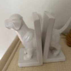 Porcelain Dog Bookends 