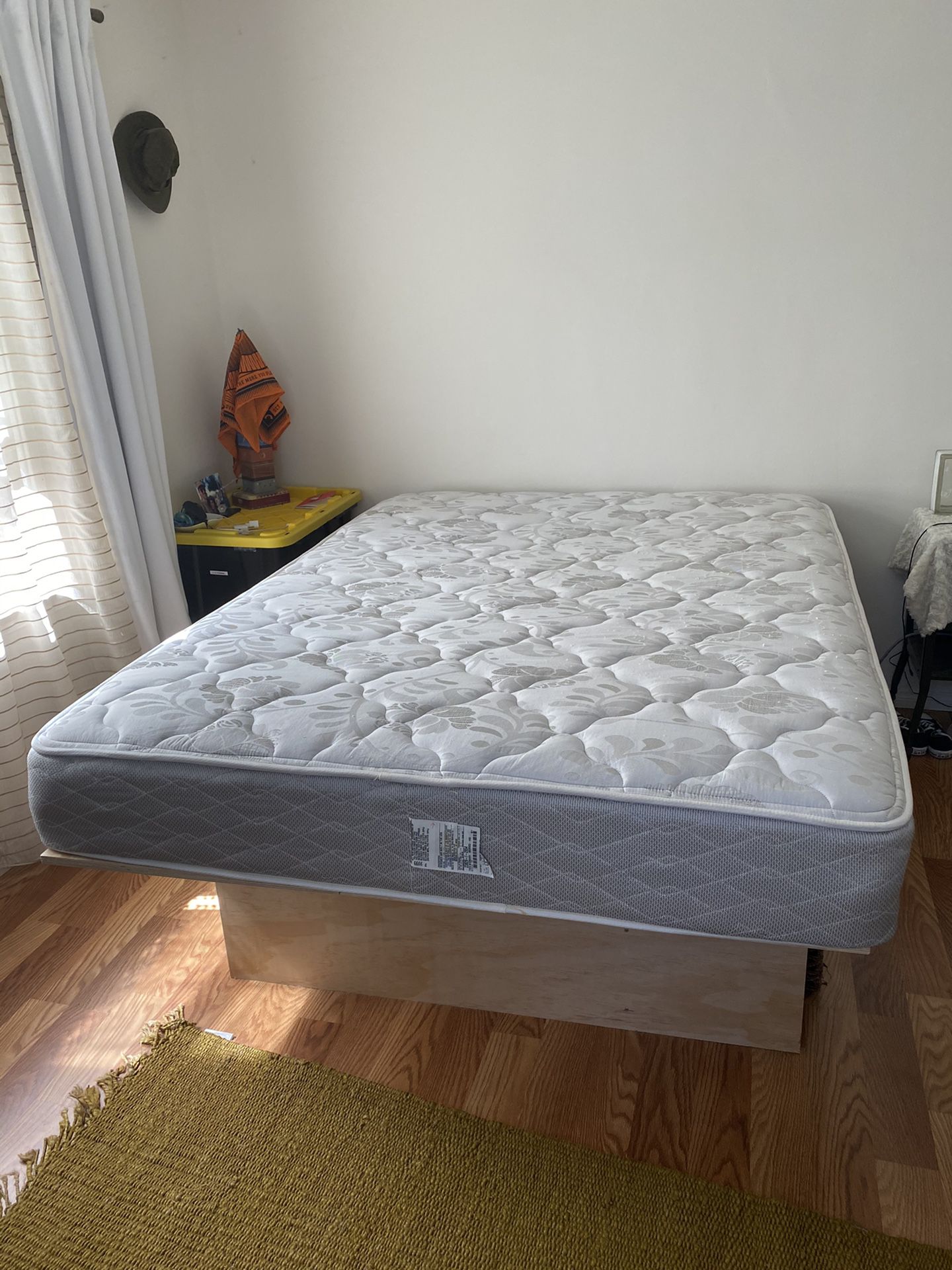 Queen mattress + Minimal plywood bed frame