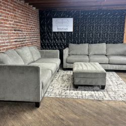 Free Delivery gray sofa couch set and ottoman