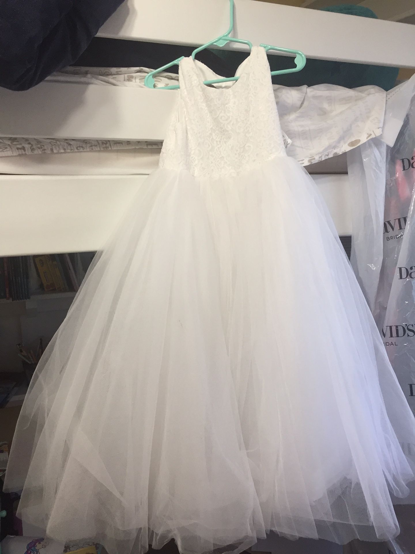 White Flower Girl Dress- Size 4