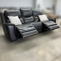 LIKE NEW Harvey Power Reclining Leather Sofa 🚛DELIVERY AVAILABLE