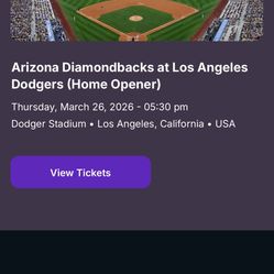 2 Dodger Tickets Available Opener Game