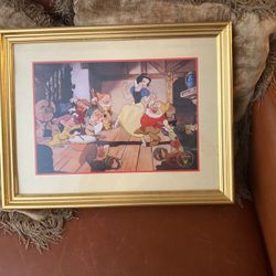 Exclusive, commemorative, lithograph of Snow White, and the seven dwarfs from Disney