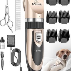 Cordless Oneisall Dog Pet Clipper Low Noise Dog Grooming Rechargeable Open Box