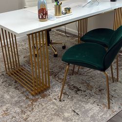 Office Table, Chairs, Rug