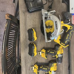 Dewalt 12v Drill, Impact, and Circular Saw