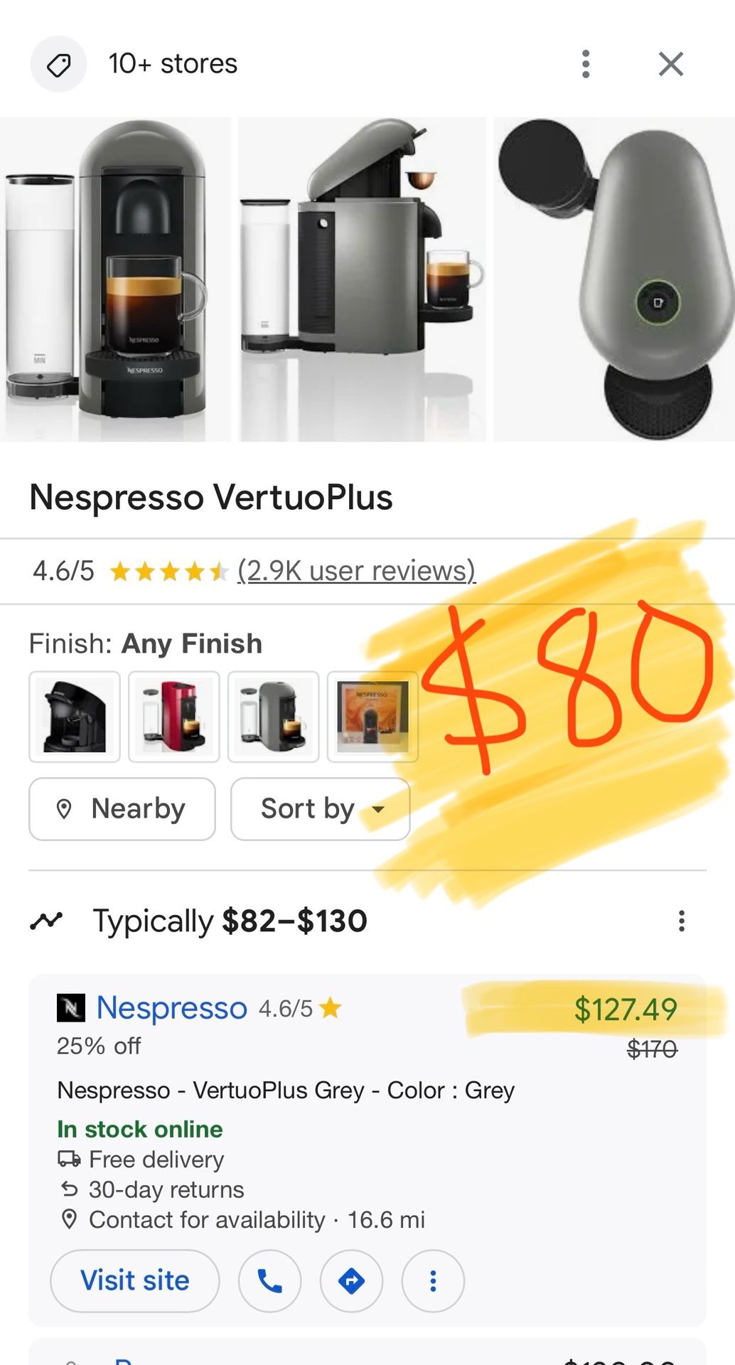 Black Nespresso Vertuo Plus Coffee Machine $80 Free Delivery in Brea