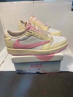 Nike Jordan 1 Low Travis Scott Mulsin Tropical Pink Mens Sneakers Size 9.5