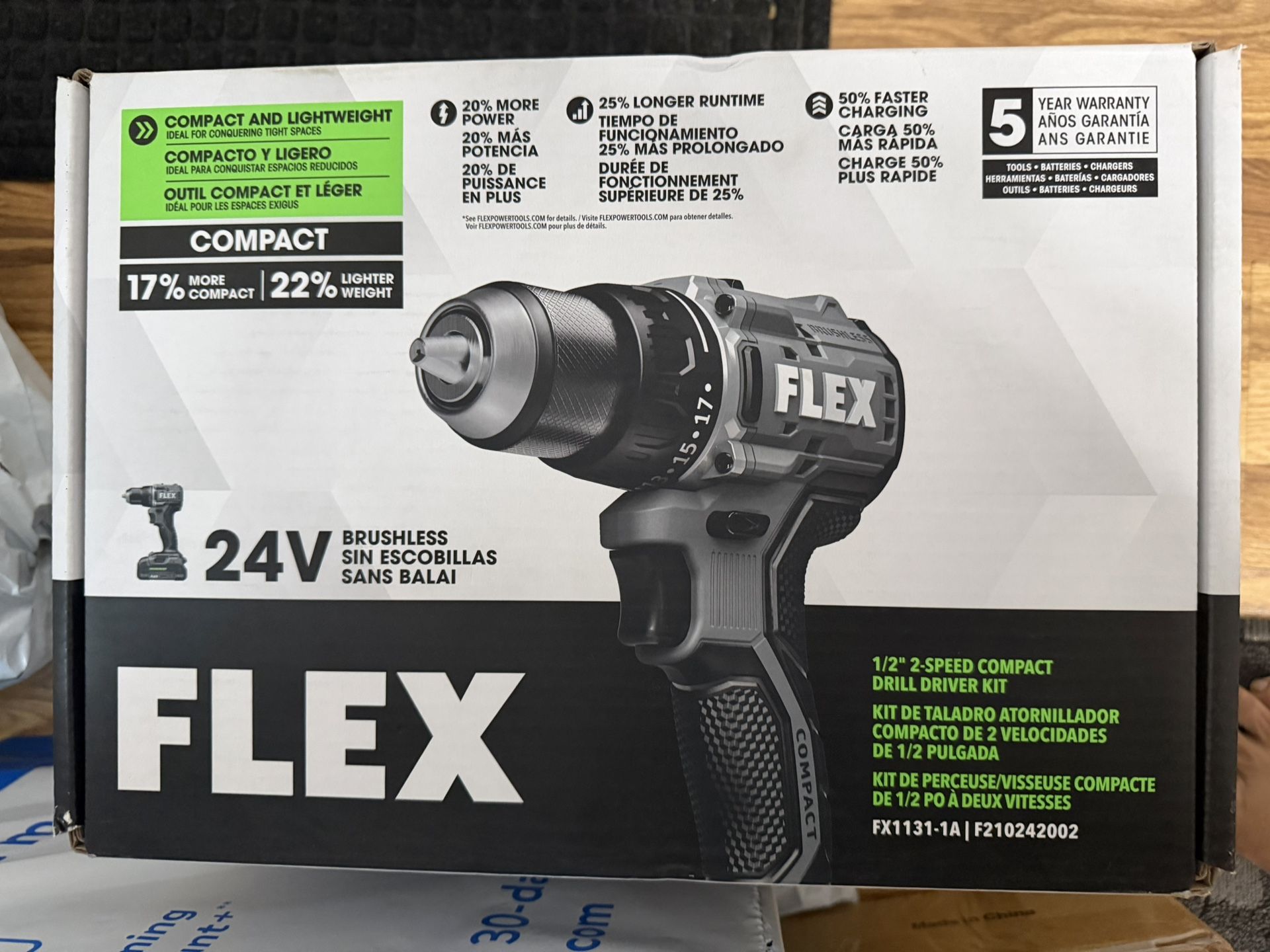 FLEX COMPACT 24-volt 1/2-in Keyless Brushless Cordless Drill (1-Batteries Included, and Charger Included)