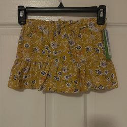 Brand New Toddler Mustard Floral Built In Shorts Skirt Size 3T Kids 