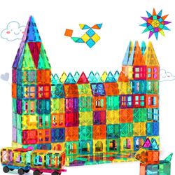 Gemmicc Magnetic Tiles 100 PCS with 2 Cars, STEM Approved Educational Magnet BuildingToys, Magnet Puzzles Stacking Blocks for Boys Girls