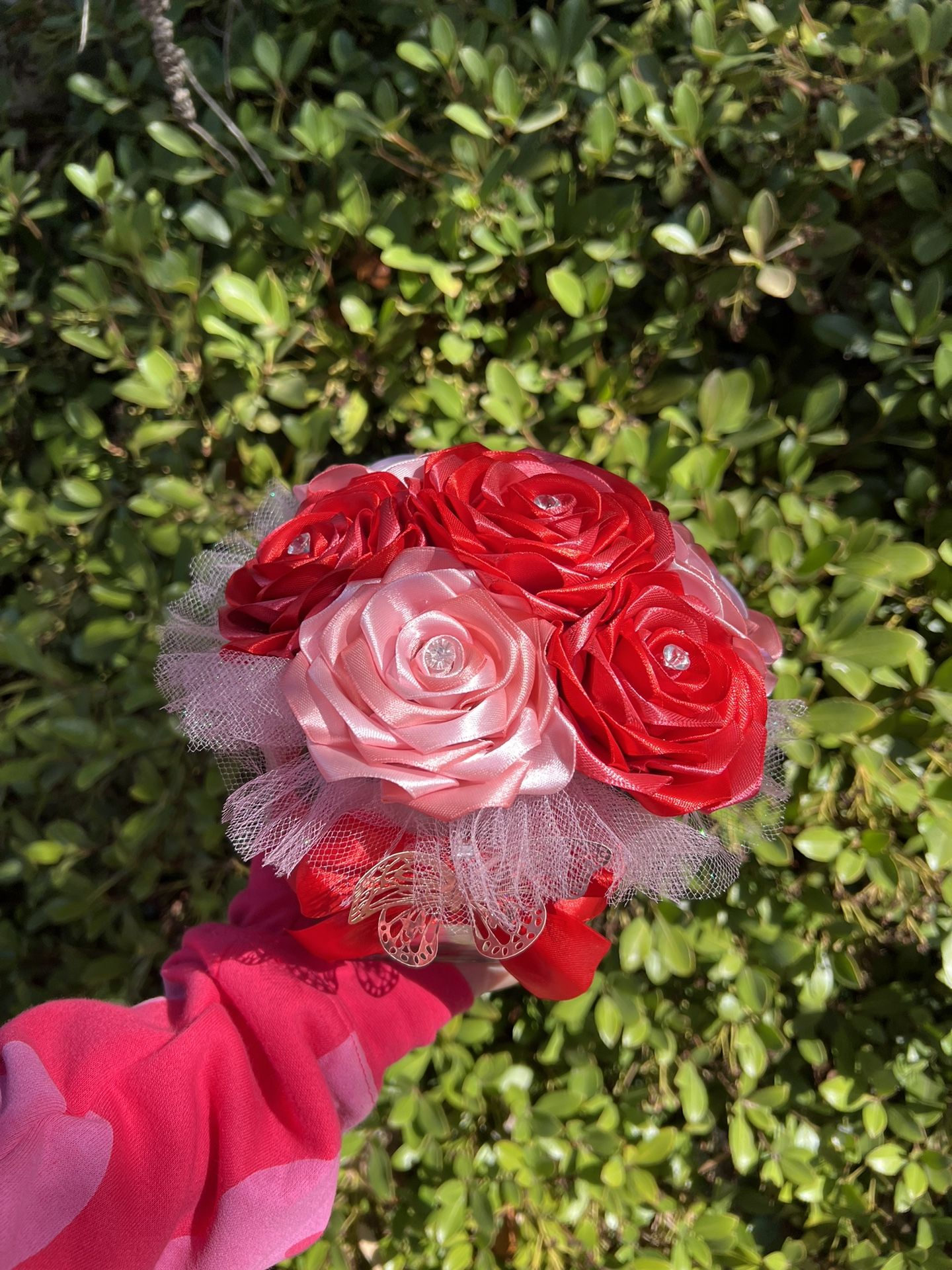 Clear glass flower pot