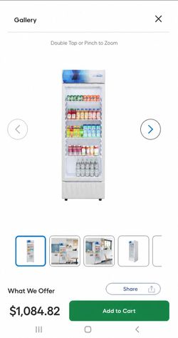 Slightly used Kool-It KM-MDR-1GD-12CWH Glass Door Merchandiser Refrigerator