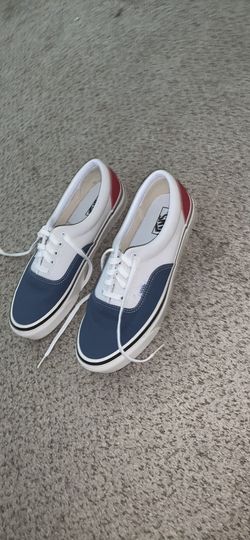 Red white and blue vans