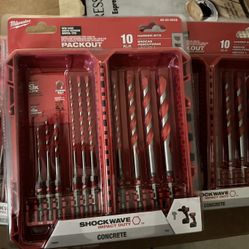 Milwaukee Tool 48-20-9058 10 Pc. Shockwave Impact Duty Carbide Hammer Drill Bit