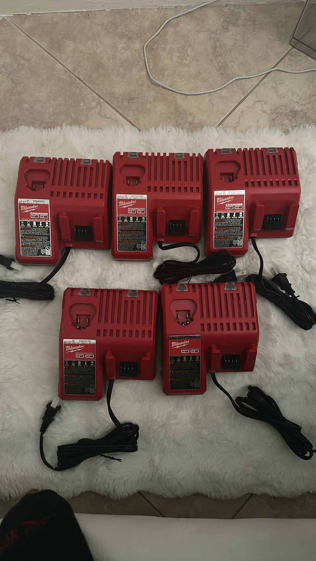 X5 MILWAUKEE CHARGER M12/M18 (contact info removed)2