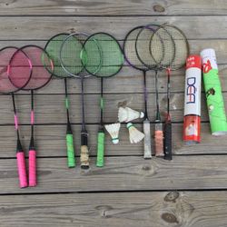 badminton rackets birdies sport equipment set