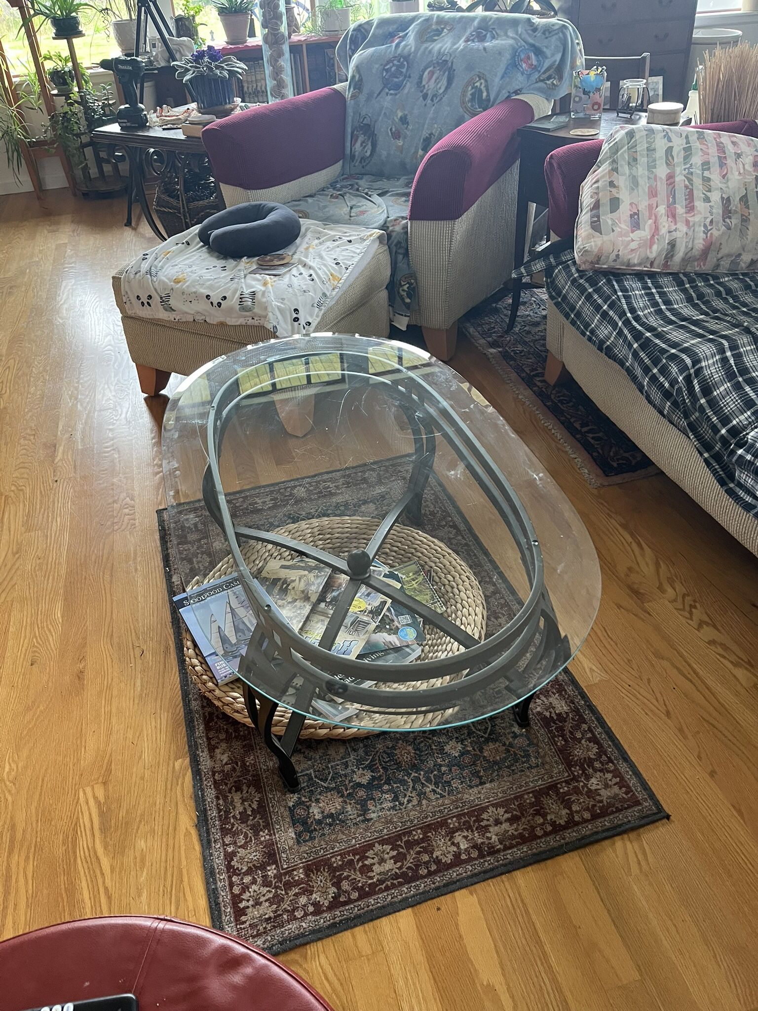 Glass Top Desk And Coffee Table