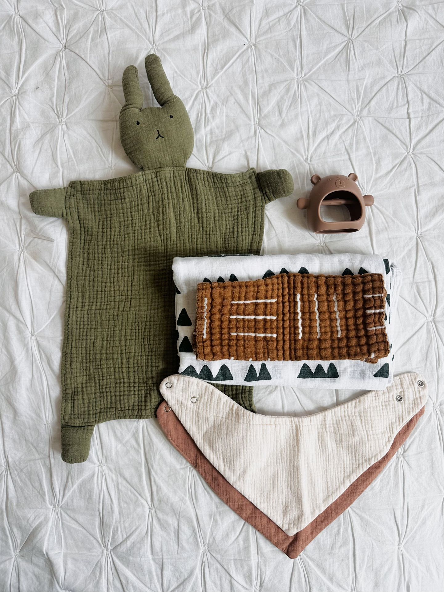 Baby Accessory Set - Bibs, Blanket, Burp Cloth And More