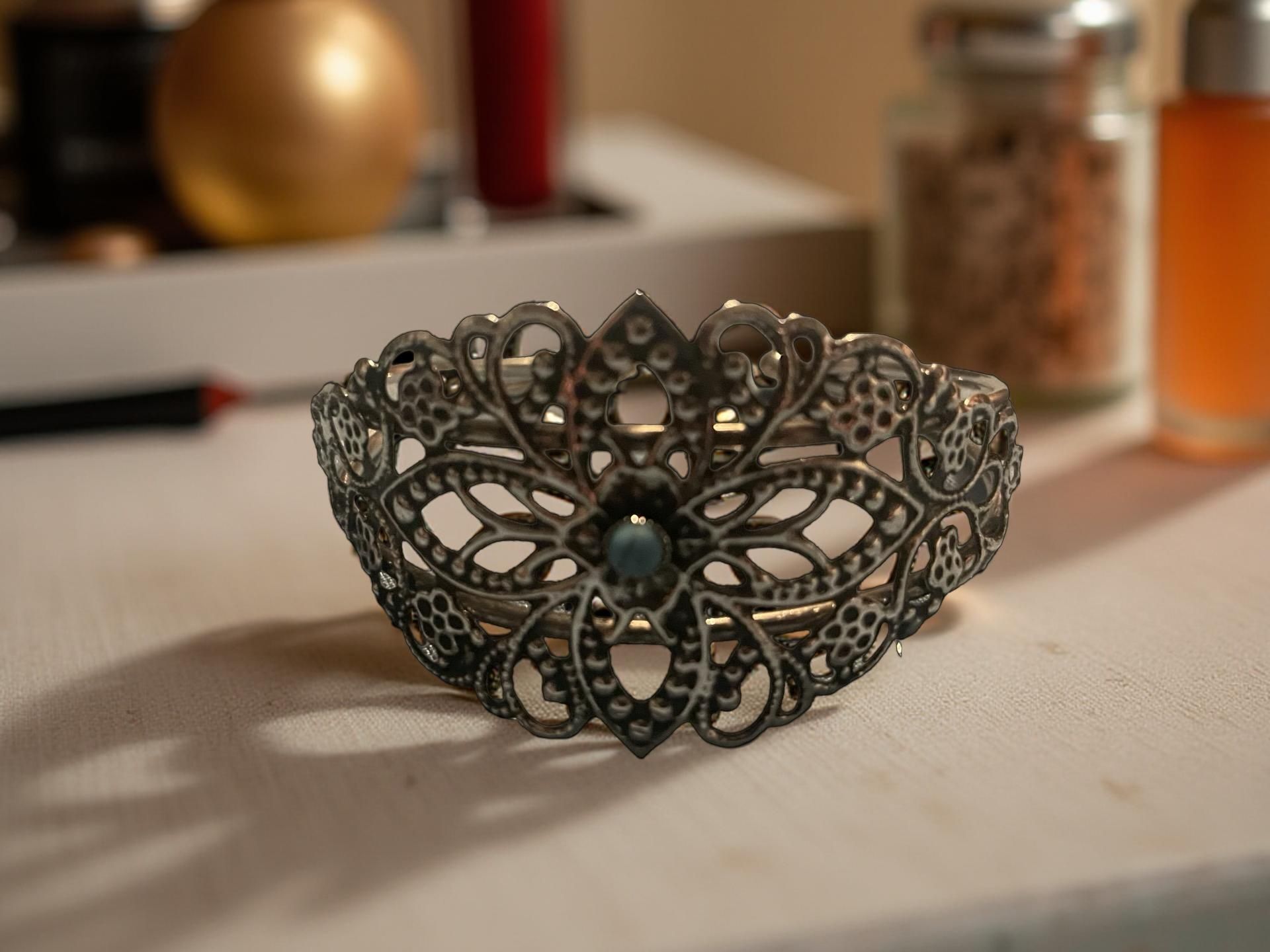 Intricate silver filigree bracele