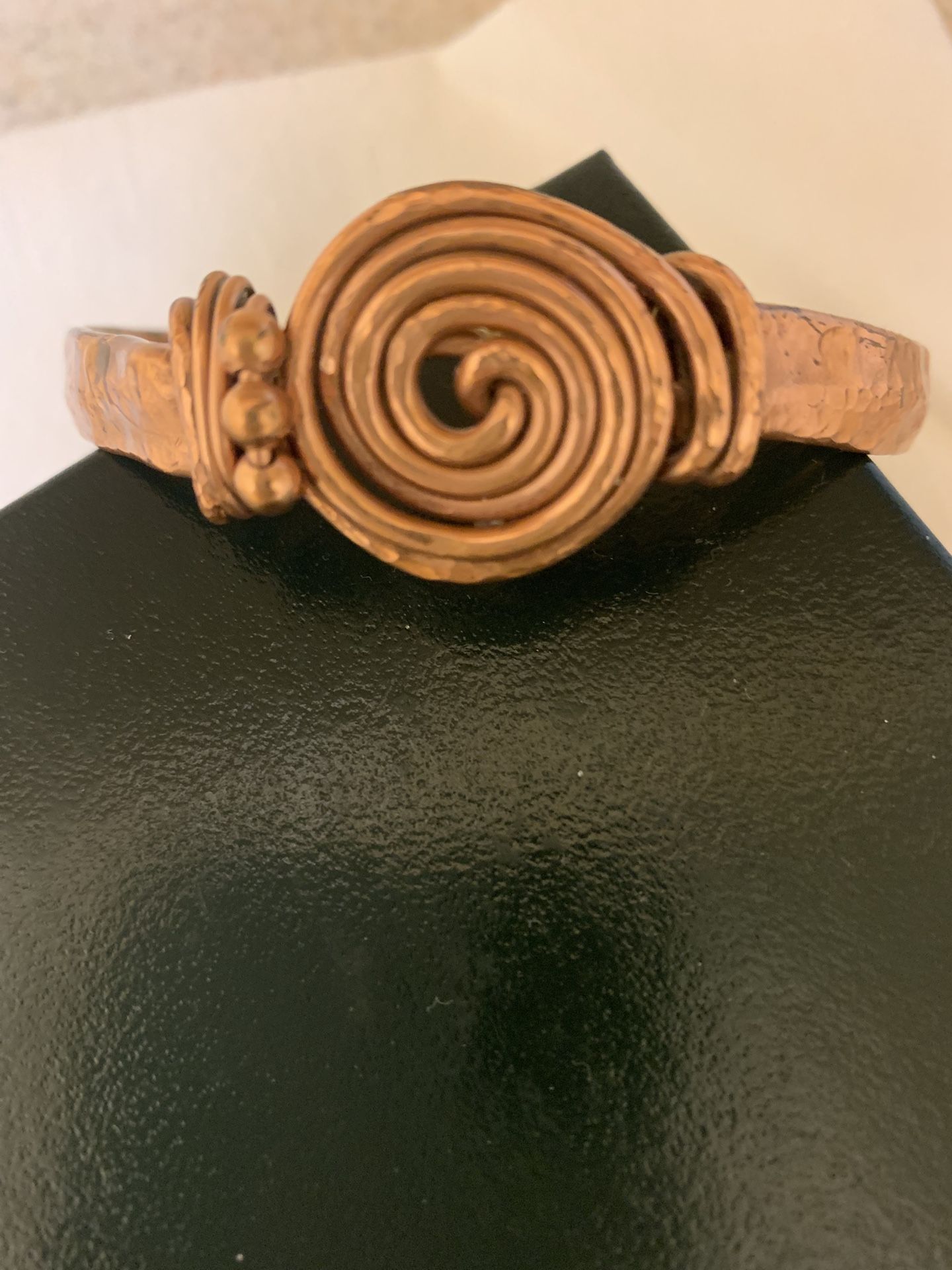 Hammered Copper Bangle Bracelet 