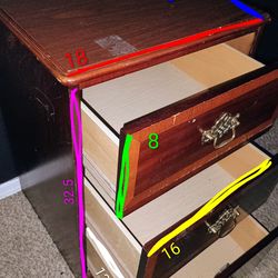 Cherry Wood 3 drawer Dresser