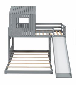 Bunk Bed - Full over Twin size  with Slide & Stairs by Harper Orchard