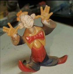 Vintage Hard Plastic Mini Circus Clown Figurine