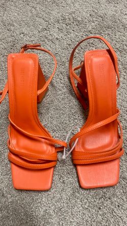 Size 7 orange heels new