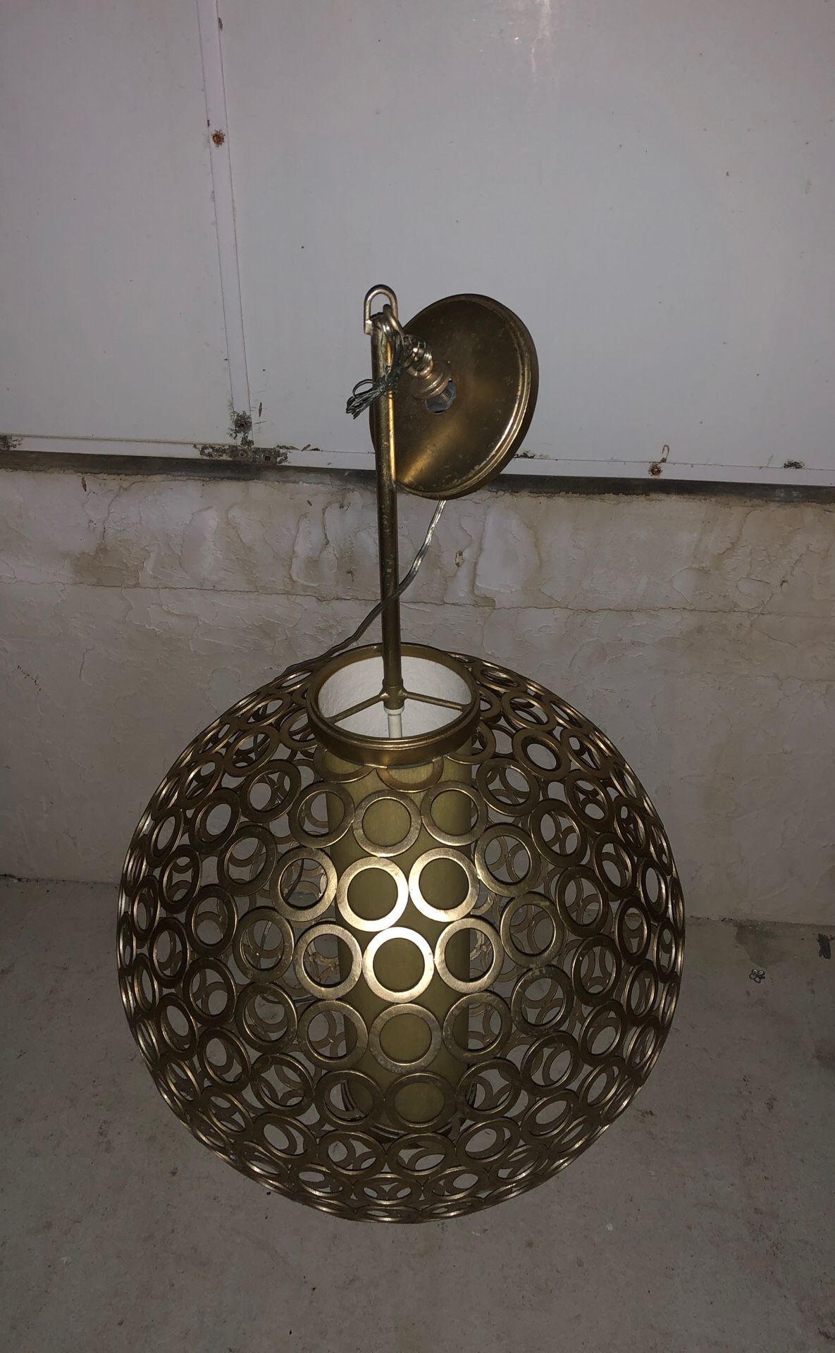 Globe metal pendant ceiling light fixture big