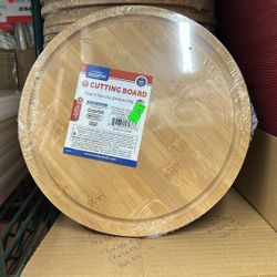 9” Round Cutting Board, Wood New
