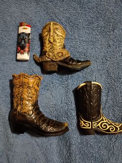 a miniature decorative cowboy boot figurine