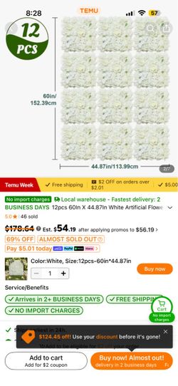 White rose flower panel / wall